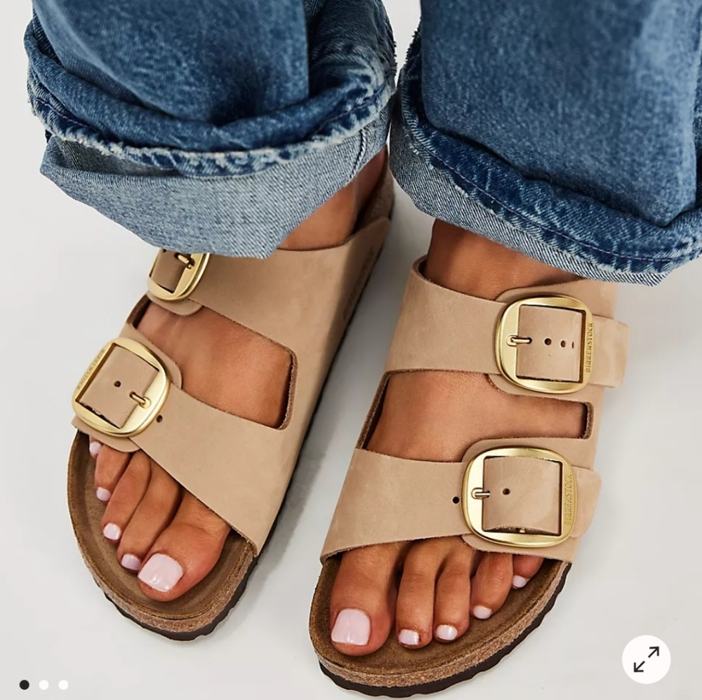 Birkenstock Arizona Big Buckle Leather Sandals-Sandcastle Size 39
